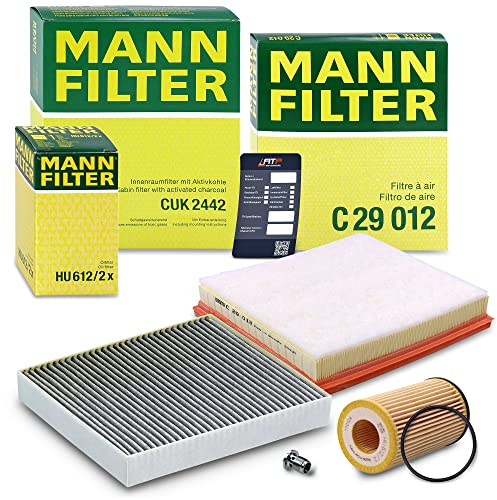 MANN-FILTER Inspektionspaket Filterset 1x Ölfilter, 1x Luftfilter, 1x Innenraumfilter (Aktivkohlefilter), 1x Ölablassschraube mit Dichtring Kompatibel mit OPEL INSIGNIA A (G09), SAAB 9-5 (YS3G)