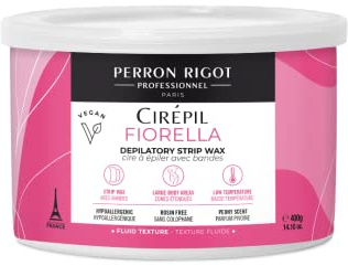 Cirepil - Fiorella - 400g / 14.11 oz Soft Wax Tin - Fresh Peony Scent & Rosin-Free Formula - Beginner-Friendly Strip Wax for Face & Body - Low Temp Refill Tin, Strips Needed
