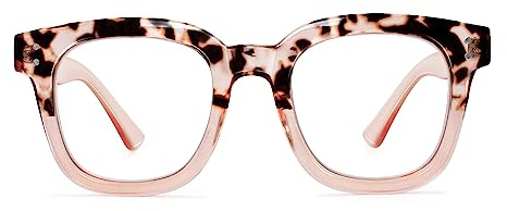 Madison Avenue Blåljusfilter Glasögon dam, överdimensionerade datorglasögon att leka med, metallgångjärn blå filter glasögon utan synlighet, Gradient brun, 50-45-145