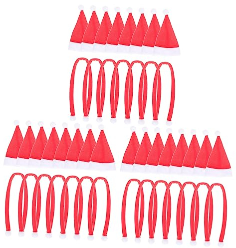Abaodam 3 Sätze Kleine Weihnachtsmützen Masse Mini-weihnachtsmützen Zum Basteln Weihnachtsmütze Für Puppe Und Schal Basteln Miniatur Stoff