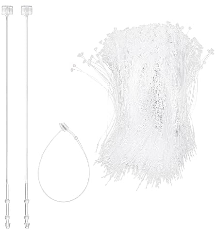 1000 Stück Sicherheitsfäden, 126 mm Sicherheitsfäden Loop Pins Transparent, für Etiketten mit Faden Preisschild Kleidung