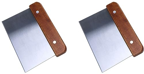 2 Pezzi Raschietto Cucina in Acciaio Inox, Raschietto per Pasticceria, Raschietto per Pasta, Raschietto Cucina, Taglia Pasta con Manico