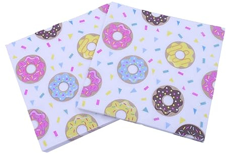 LALAFINA 40pezzi Tovaglioli Di Carta Stampa Colori Forma Di Ciambella Tovaglioli Per Feste Usa e Getta e Uso Quotidiano