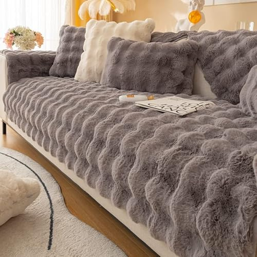 Funny Fuzzy Sofa Covers,Universal Sofa Cover Seat Cushion,Cosy Plush Solid Colour Non-Slip Couch Cover-Fuzzy Furry Dog Bed Cover Pet Blanket Sofa Couch Furniture Protector