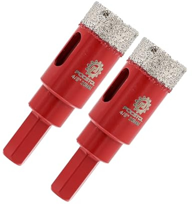Brocas Diamante para Porcelanico 20mm - FOCSTOL 2 piezas Broca Corona Diamante con Mango Hexagonal para Gres Porcelánico Cerámica Mármol Granito