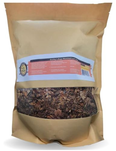 SCOTTY'S BUGS Mulched Leaf Litter for Reptiles, Isopods Live & Snails, Isopod Substrate, Terrarium Bedding, Organic Leaves from Natural Woodlands, 12-Ounce Pack