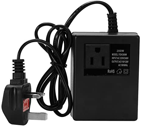Weduspaty 220V to 110V 200W Portable Copper Voltage Converter - Step Down Transformer with High Conductivity, 50/60Hz Travel Adapter, UK Plug