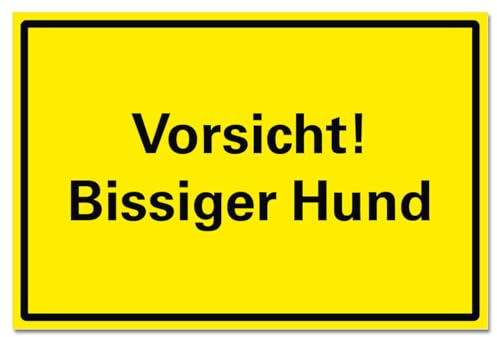 Vorsicht bissiger Hund Hinweisschild Abschreckung Info Schild Hund Hartschaum 30x20 cm