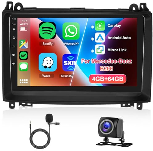 Hodozzy 8 Core 4G+64G Autoradio für Mercedes-Benz B200 B-Klasse B160 B170 B180 W169 W245 W639 W906 Vito Viano Sprinter 2008-2011 Android 9 Zoll Touchscreen Navi Carplay Android Auto Bluetooth WiFi