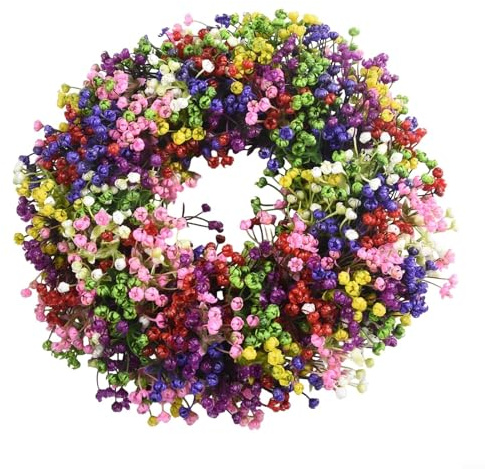 Türkranz, 40 cm groß, für Frühling und Sommer, Schleierkränze, künstliche Blume für Schlafzimmer, Wand, Party und Festival-Dekoration