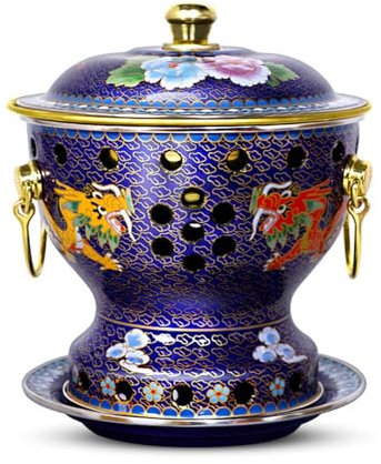 OYWEHECE Einzelne Person, Kleiner Kupfertopf, Alter Pekinger Kleiner Dicker Kuh-Hot Pot, Chinesischer Traditioneller Cloisonné-Hot Pot, Kommerzieller Alkoholanteil, Roter Kupfer-Hot Pot,H