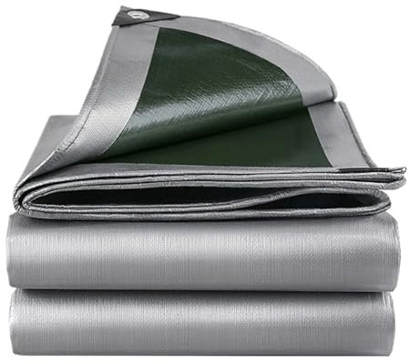 Zeltplane Camping Zelt Tarp 2m*2 2 * 3 3 * 3 3×4m Wasserdicht Grün Silber Regenschutz UV-Block Plane Markise Baldachin Abdeckung MarkiseSommer Hinterhof Garten(3X3meter)