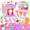 BuzzoXerex Eisdiele für Kinder, Eisladen Set mit Magic Sand, Eiscreme Spielzeug Zubehör Einkaufsladen Kinder, Rollenspiel Spielküche Magischer Sand Geschenk für Mädchen ab 3 Jahre