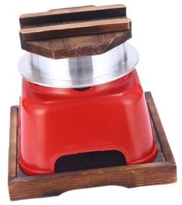 KESOTO Juego Arrocera Japonesa para Cocinar Al Aire Libre Y Hacer Picnics, Rojo 16.5cm, Individual