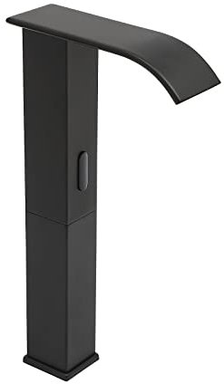 Grifo de lavabo con sensor infrarrojo automático, grifo sin contacto, grifo de baño con mangueras largas de 27,5 pulgadas, grifos mezcladores de baño con una sola manija, grifo redondo de cocina negro