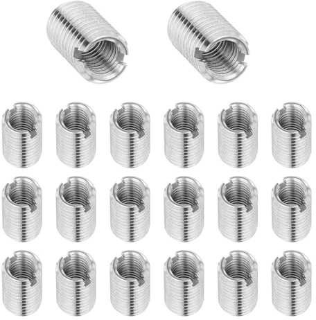 20 Pcs Thread Reducing Nuts M8 Male to M6 Female Adapters Insert Reducing Nut Sleeve Reduce Nut Thread Reducers Tool Kit Reducer Nuts Stainless Steel Fastener 15mm