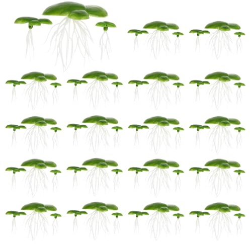 Caelura 3 Packs/ 54 PCS Künstliche Wasserlinsen, Schwimmpflanzen Miniteich Deko, Künstliche Wasserpflanzen Miniteich für Teich Fischtank Aquarien