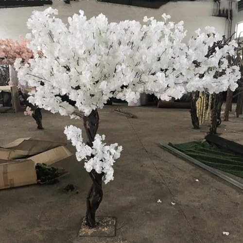 Albero di Ciliegio Artificiale, Realizzato A Mano, per Interni Ed Esterni, con Tronco in Legno Naturale E Fiori Realistici, Decorazione per Casa, Ufficio, Feste, Matrimoni,02,2x1m
