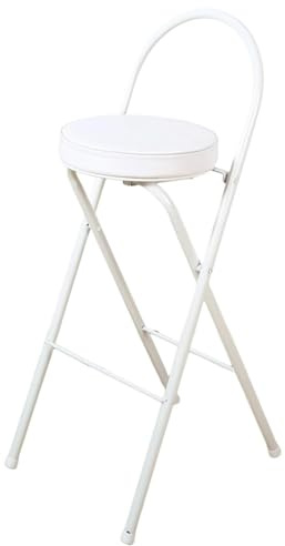 Sgabello alto pieghevole da bar con schienale e poggiapiediSedia pieghevole rotonda per cucina giardino e uso esterno Altezza seduta: 70 cm