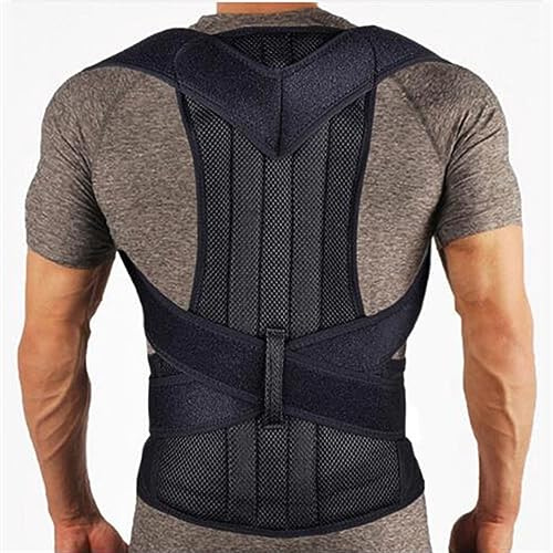 XS-5XL Übergröße Haltungskorrektur Damen Herren Rückenstütze Atmungsaktiver Rückenstützgürtel Schulter Nacken Schlüsselbein Wirbelsäulenstütze Taille Orthopädisches Korsett (Black 4XL)