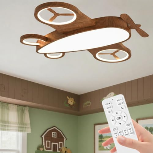 Jatwefiv Kinder Schlafzimmer Deckenleuchte Flugzeug Deckenlampe LED Dimmbare mit Fernbedienung Deckenleuchten Modern Kinderzimmerlampe für Kinderzimmer Babyzimmer,Taomu,S