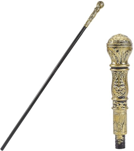GORGECRAFT Bastone da Passeggio Vittoriano Antico Vintage Lungo 146.6cm in Plastica Punk per Giochi di Ruolo Scettro con Pomello Superiore Color Rame Dorato per Cosplay Eventi A Tema Halloween