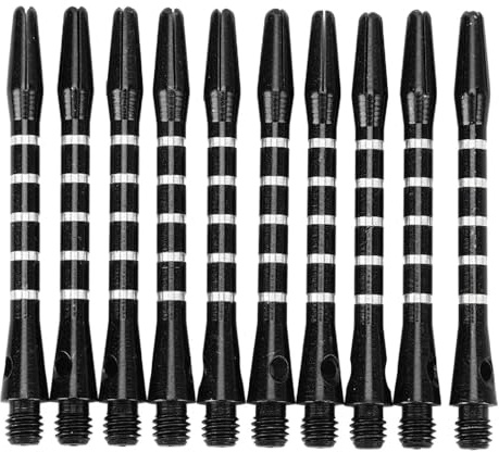 Dartspel Stjälkar Styv Fästning Dartpilar Kompakt Segment, För inre aktiviteter och skarpa kast, 10 st (Svart)