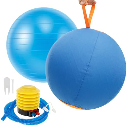 Spisboll för hundar, 45 cm, spis, hundboll, agility, träning, utrustning, interaktiv hotlekboll med bärbart handtag, hjältehundleksak för australiska/tysk herde (M)