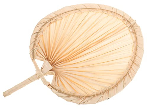 Abanico de Mano Vintage de Hoja de Palma Tejido a Mano para Verano