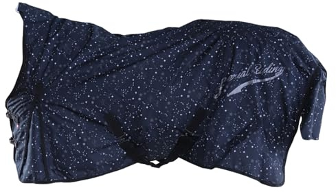 Imperial Riding - Outdoordecke 600D IRHSuper-Dry Stardust – als Regendecke, Übergangsdecke & Winterdecke – wasserdichte Weidedecke mit Füllung – Pferdedecke in Schwarz – 135cm (300g)