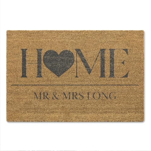 A1 Graphics Ltd Personalised Home Doormat Custom Family Name Welcome Mat, Housewarming Gift, Family Door Mat