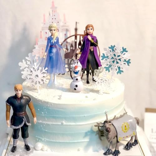 5pcs 3D Cake Toppers, Figures Party, Action Figures Cake Toppers,Cartoons Cupcake Figurine For Birthday Baby Shower Theme Party Supplies