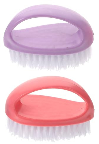 SAFIGLE Spazzola per Pulizia Unghie 2 Pz per Rimuovere Cuticole Mani Colorate Manico Ergonomico