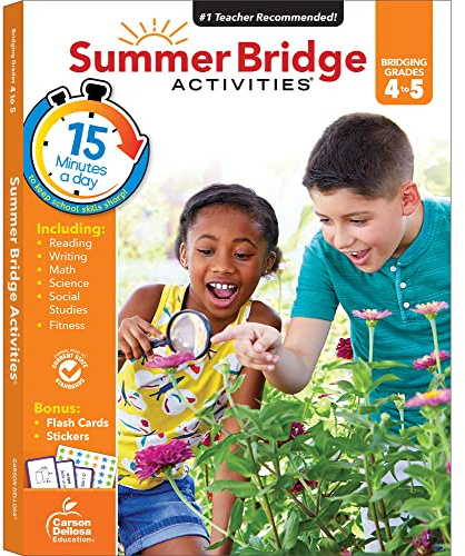 Summer Bridge Activities 4th to 5th Grade Workbooks All Subjects, Math, Language Arts, Reading Comprehension, Science, Social Studies, Writing, Fitness, Flash Cards, Stickers and More (Volume 6)