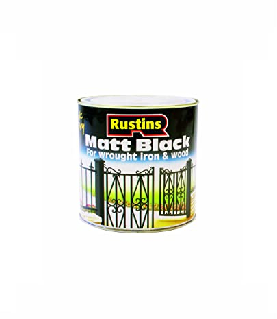 RUSTINS Quick Drying Matt Black Paint 250ml -Easy DIY Application for a Professional Finish in Minutes, Ideal for Interior & Exterior Surfaces
