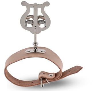 GEWA Marschnotställ Flöjt - Förnicklad - Liten Lyra - 1 knapp - Bred läderarmband