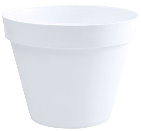 EDA Pot de Fleur Rond Toscane - Ø 40 x H 32 cm - 23 L - Blanc