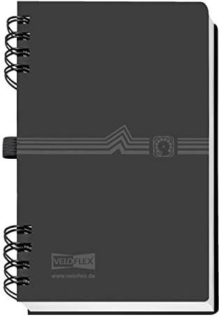 VELOFLEX 5106180 - Adressbuch mit Spiralbindung DIN A6, PP, mit 12-tlg. Register, Telefonringbuch schwarz