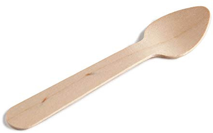 Thali Outlet Lot de 100 cuillères à café jetables en Bois de Bouleau 110 mm