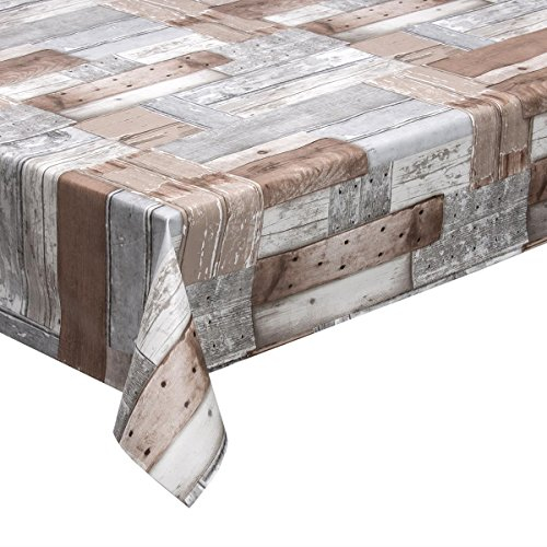 haga-wohnideen Hule Lavable (140 cm de Ancho, Venta por Metro), diseño de Madera, Color Gris