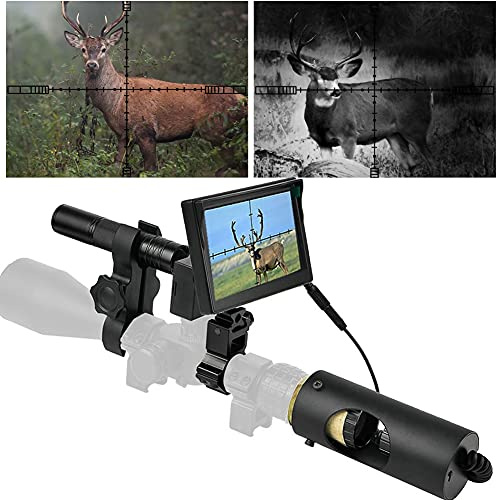 BESTSIGHT DIY Night Vision Scope,Quick Installation Barrle,5 Display Screen with 5w 850nm IR(Infrared Illuminator),View 218YARD/200m in Night,for 38-44mm Eyepiece Scope (Rifle Scope)