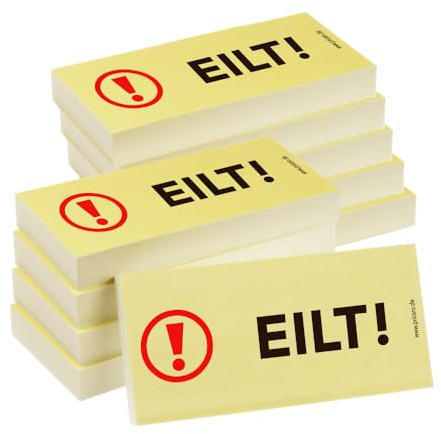 PRICARO Haftnotizen Eilt, 100 Blatt, 10 Stück