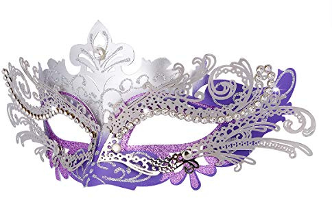 Hoshin Maskerade Maske, Karneval Dekorationen Venezianische Masken für Frauen (Lila & Silber)