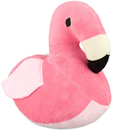 Relaxdays Flamingo dörrstopp, dekorativ golvstötfångare, stående, fyllt tyg dörrstopp, rosa