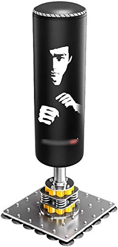 ZXQZ Punchingsäcke Sockel Dummy, 175cm Speed ​​Boxsäcke, Schwerer Sandsack für Erwachsene mit Saugnapfboden 24, für Integriertes Kampfsporttraining. Standboxsäcke (Color : Black)