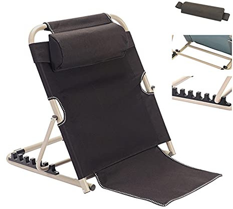 Adjustable Padded Portable Bed Backrest Support 6-Position Adjustable Disability Back Rest Bed Support Beach Travel Back Rest Read Eat Watch TV in Bed, Chair or Couch for Bay Window Reading Watchin