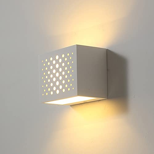 Appliques murales LED éclairage mural moderne d'intérieur avec 5W protection de l'environnement naturel plâtre applique murale chambre lit blanc lampe chevet haut et bas applique murale