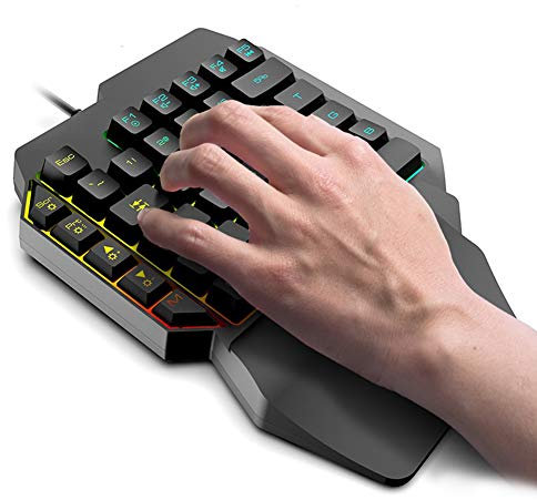 CCYLEZ One Handed Keyboard, 39 Keys Gaming Keypad, Mechanical Keyboard for PUBG, With Eye-catching Lighting Effects, for PC Gamer