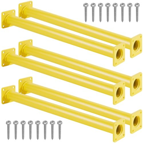 Purife 6 Pcs Yellow Outdoor Monkey Bars Ladder Rungs Playground Accessories | Heavy Duty Solid Constructed, Non-Slip Matte Powder Coated Weather Resistant, Hardware Include, Playset Swing Set Jungle Gym