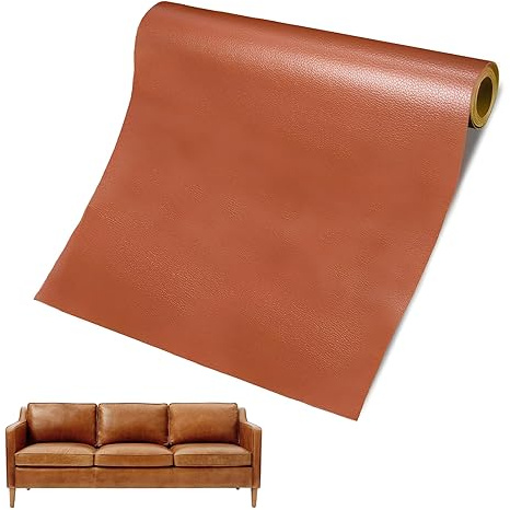 60 x 137cm Polipiel Adhesivo, Parche Cuero, Parches para Polipiel, Cuero Adhesivo, Parches Polipiel, Polipiel Adhesiva Piel para Tapizar para Sofá, Asiento de Coche, Muebles (Marrón Claro)
